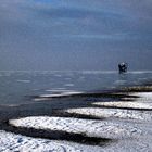 St.Peter-Ording vereist mit Schneesturm