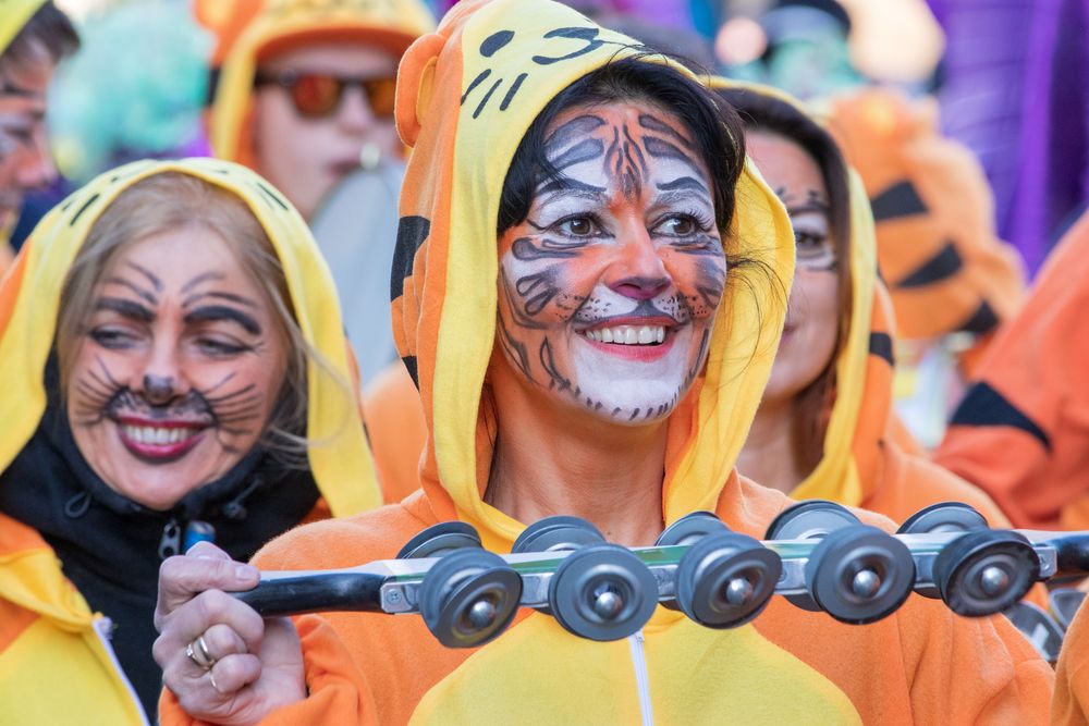 Strahlende Gesichter, Samba Karneval Bremen 2019, Bild III