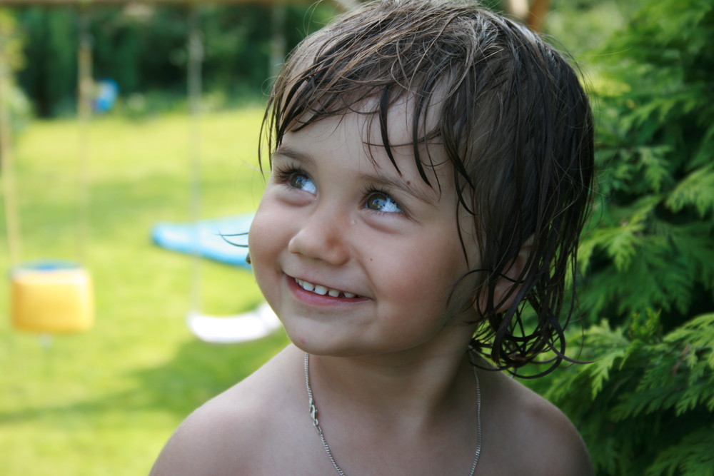 Strahlende Kinderaugen im Sommer