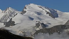 Strahlhorn 4190 Meter am Morgen von oberhalb der Station Hoh Saas aus ca.3200m