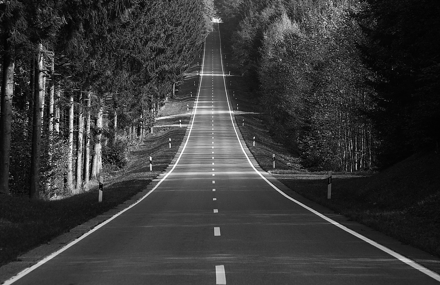 Straight Road in BW