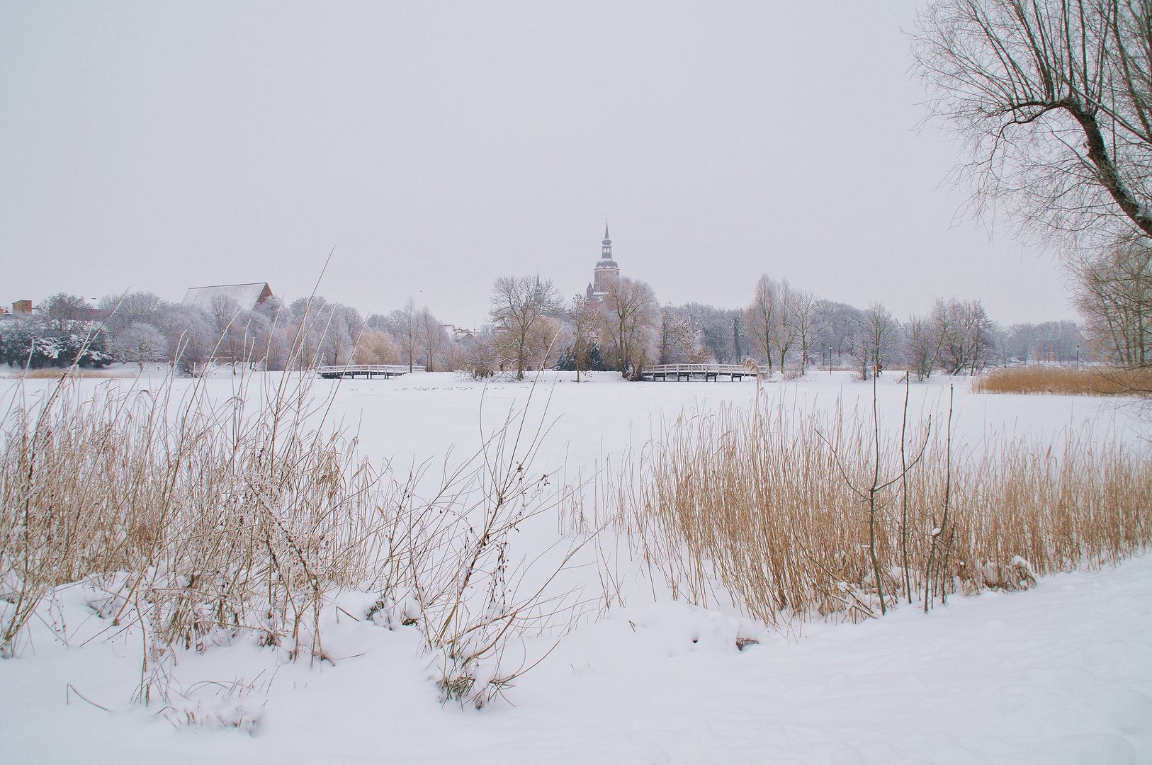 Stralsund - Blick über den Knieperteich