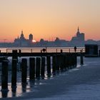 Stralsund vor untergehender Sonne
