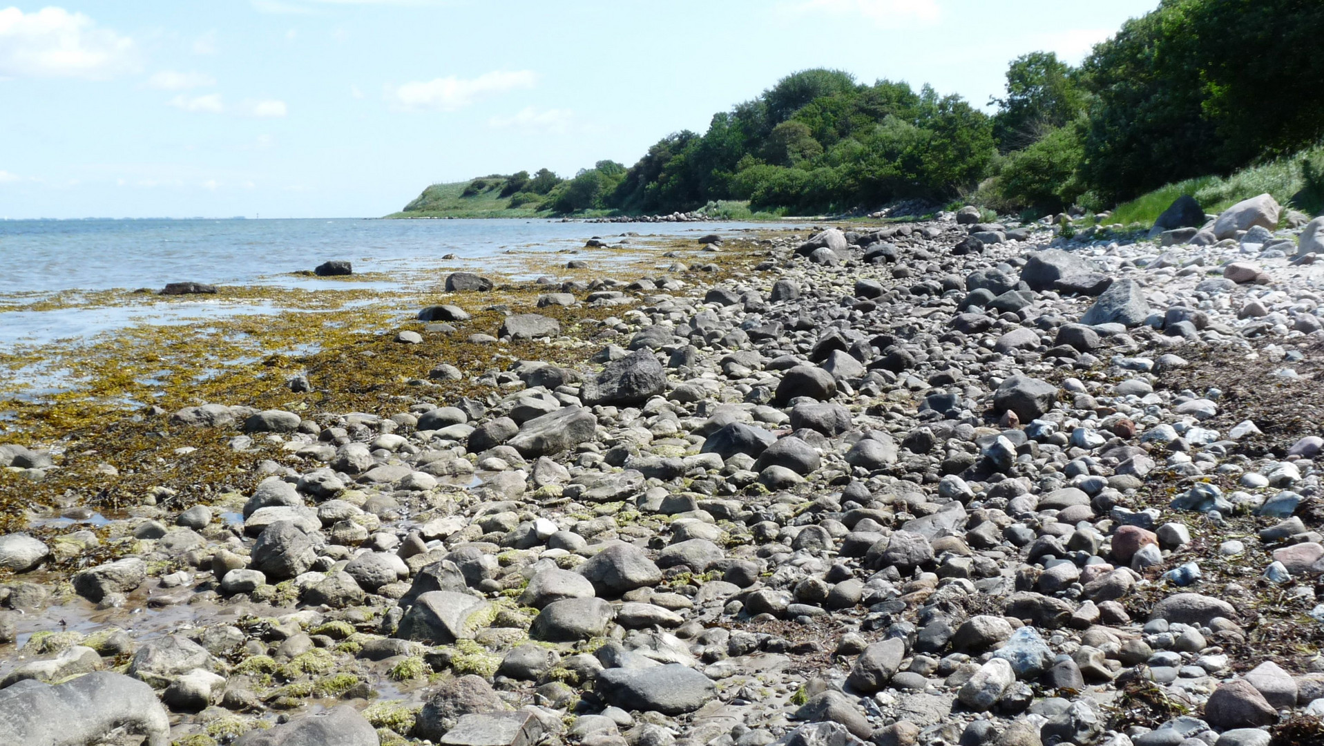 Strand bei Habernis, große eiszeitlich geprägte Sandbrocken (Steine)