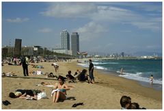 Strand einer Großstadt