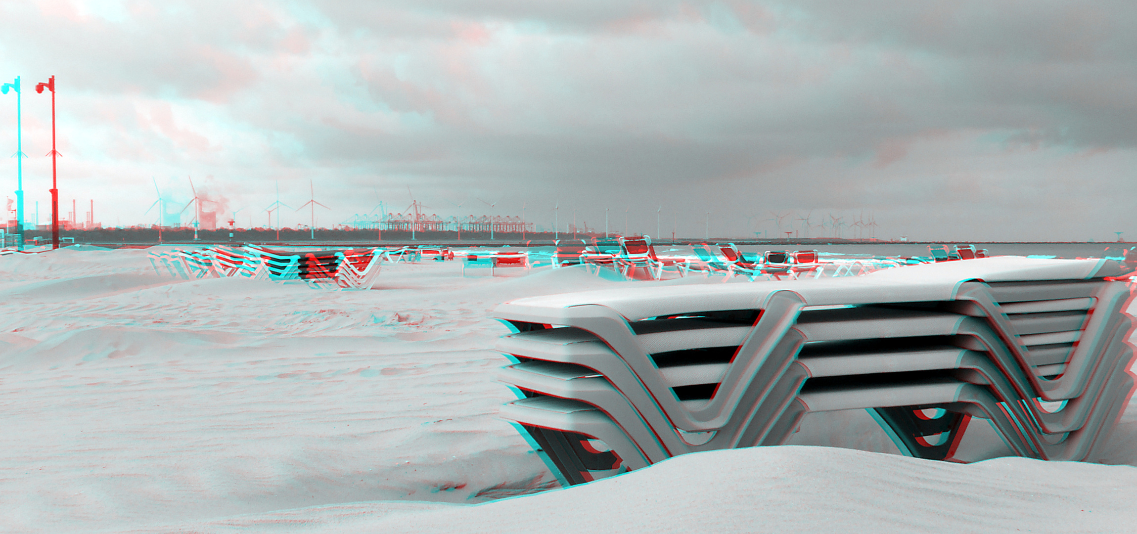 Strand Hoek van Holland 3D anaglyph