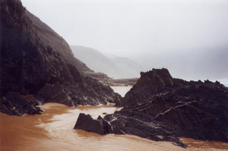 Strand im Nebel