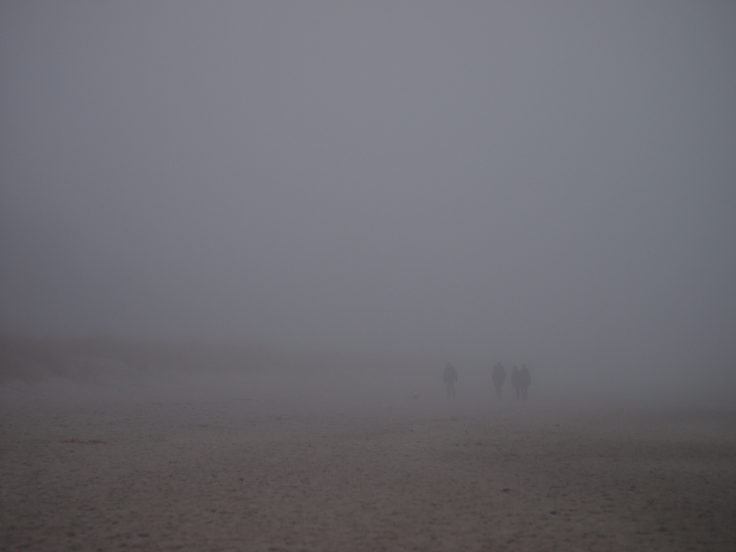 Strand im Nebel