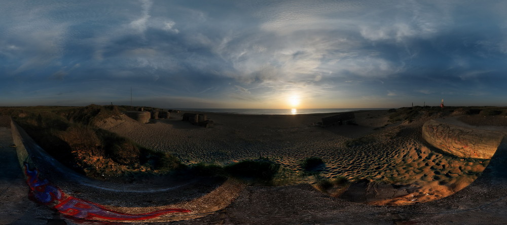 Strand im Sonnenuntergang