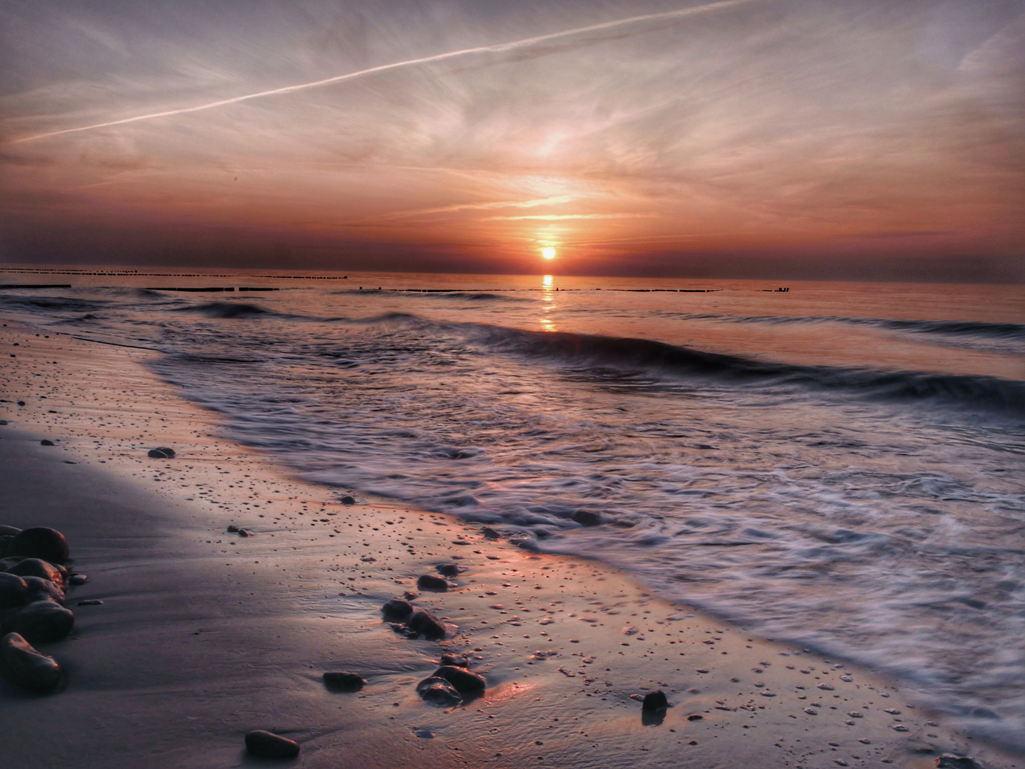 Strand im Sonnenuntergang