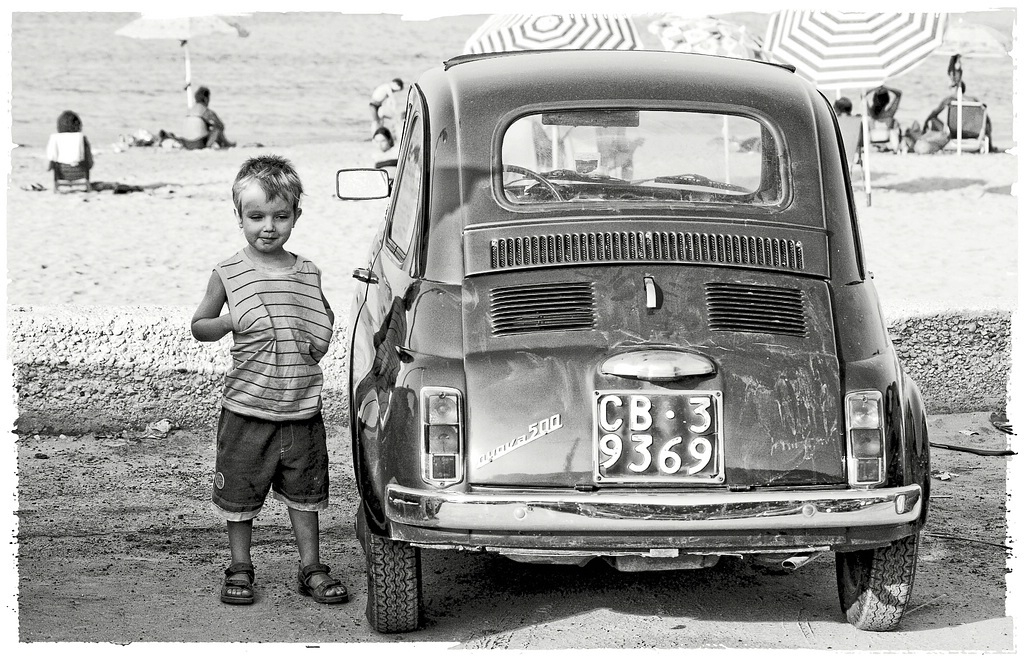 Strand Kind Cinquecento Urlaub