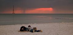 Strand kurz vorm Regen