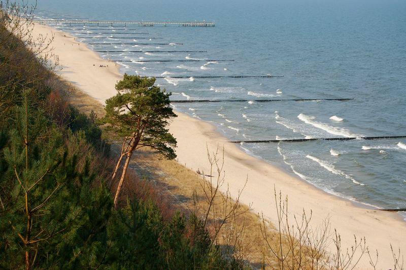 Strand mit Seebrücke in Koserow