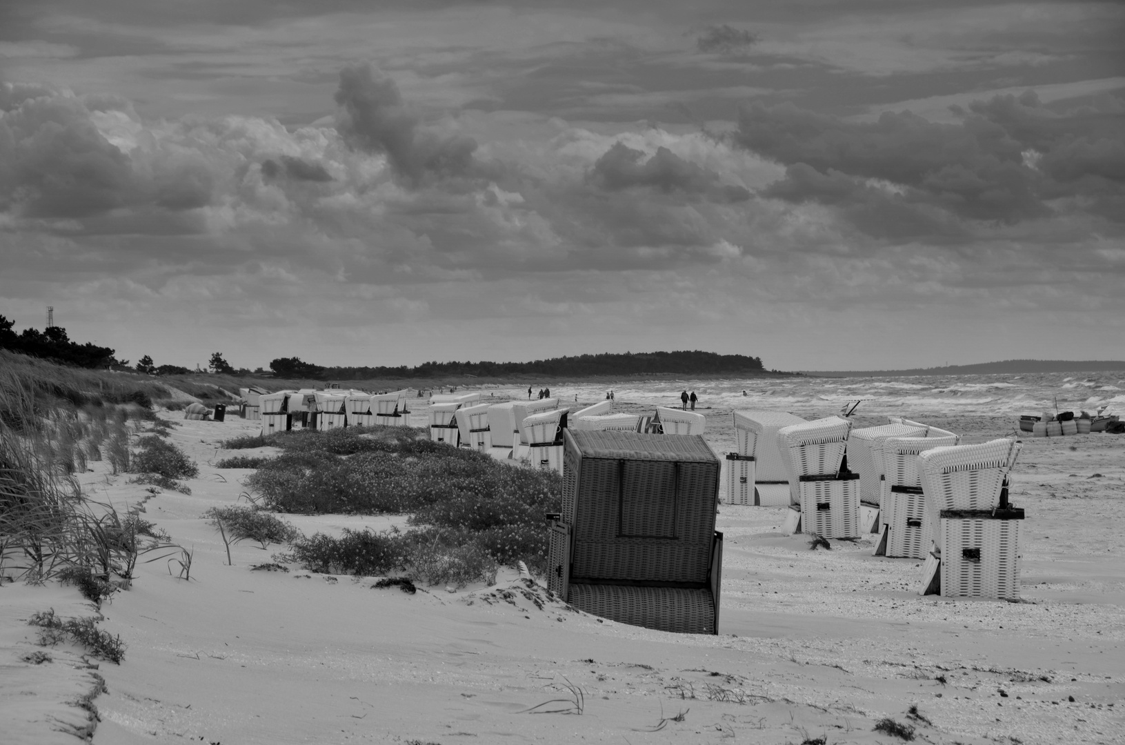 Strand Schwarzweiß