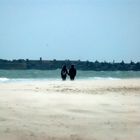 Strand Spaziergang im Regen