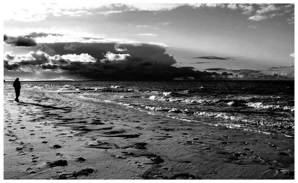 Strand und ich in grau