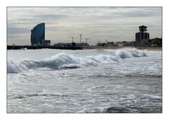 Strand und Wellen