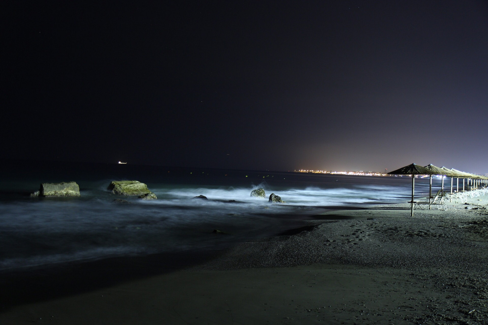 Strand von Amoudara bei Nacht