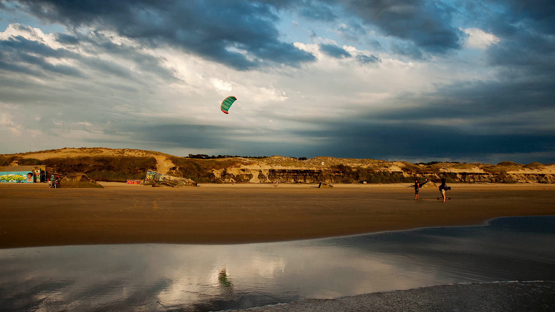 Strand von Le Gurp, Médoc, Blick vom Meer