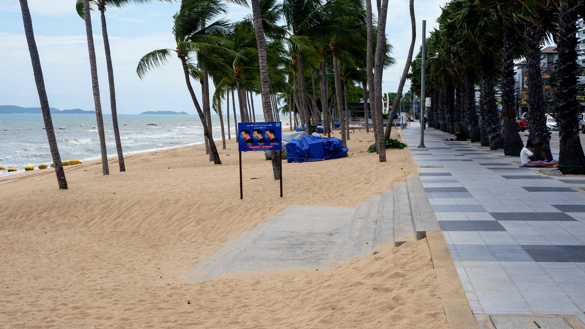 Strand von Pattaya, Thailand (Jomtien) während der Corona Pandemie