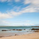 Strand von Port Charlotte, Islay, Schottland, mit Langzeitbelichtung