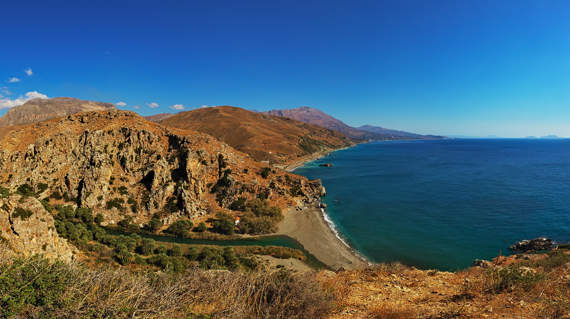 Strand von Preveli (Preveli Beach) in Kreta, Griechenland