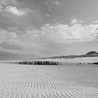 Strand von Rantum in schwarz-weiß