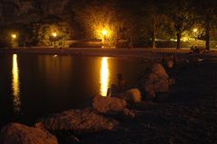 Strand von Torbole bei Nacht