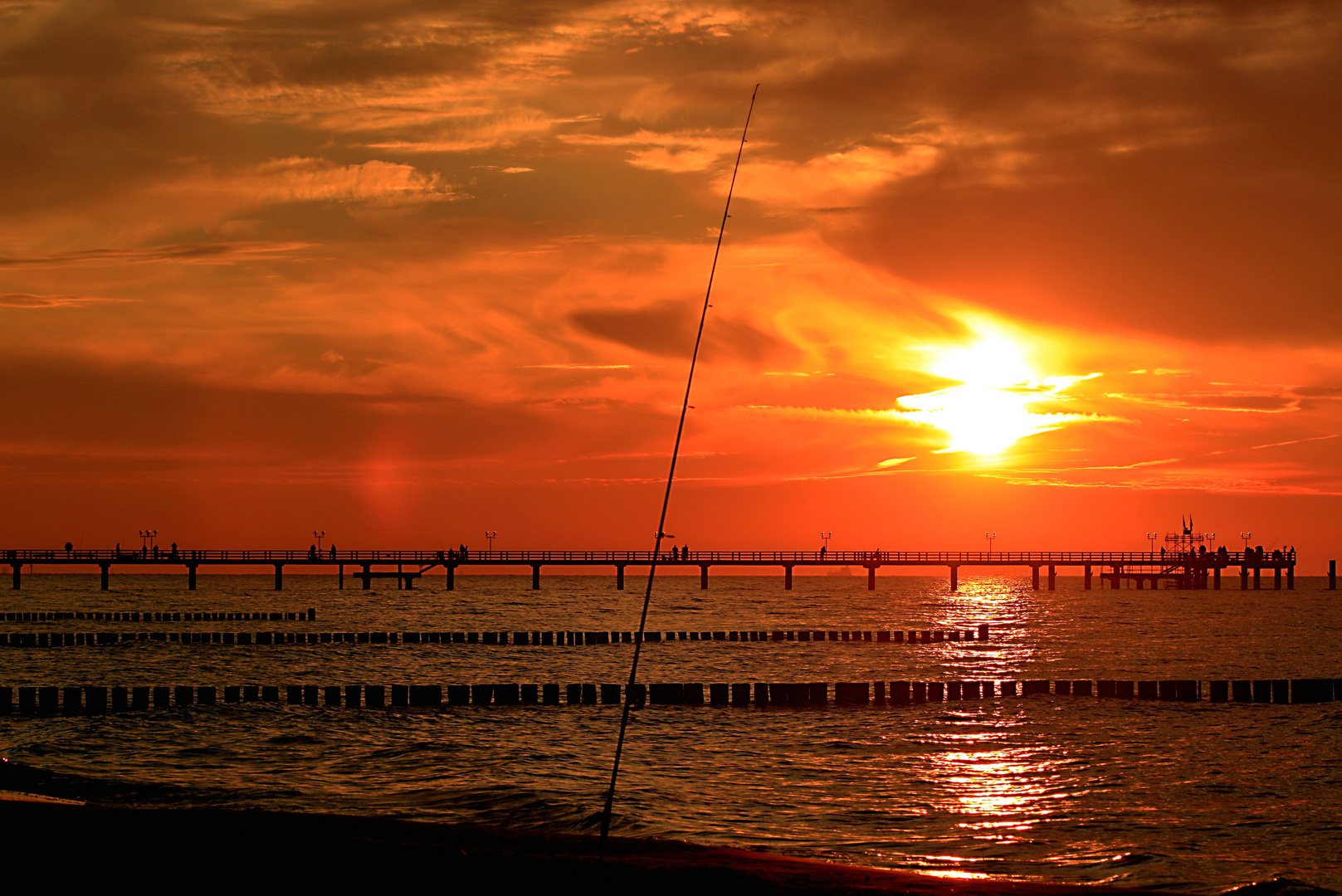 Strandangel im Abendrot