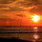 Strandangel im Abendrot