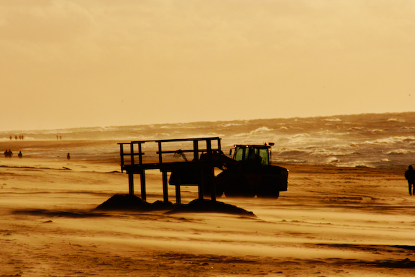 Strandarbeiten in Westerland