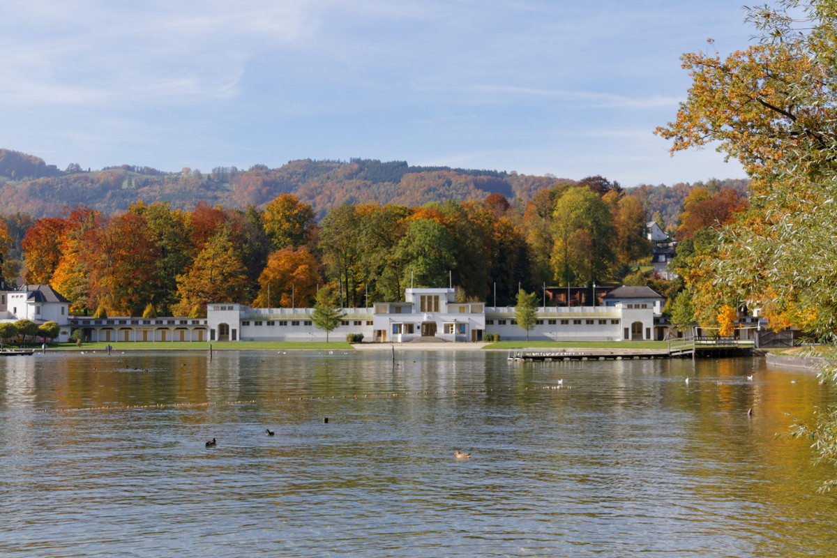 Strandbad Gmunden im Herbst