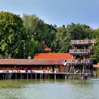 Strandbad Utting vom Wasser gesehen