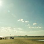 Strandbrücke Utersum bei Ebbe