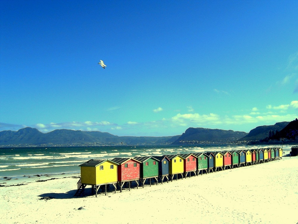 Strandbuden in Muizenberg Südafrika