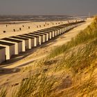 Strandbuden kurz vor Sonnenuntergang