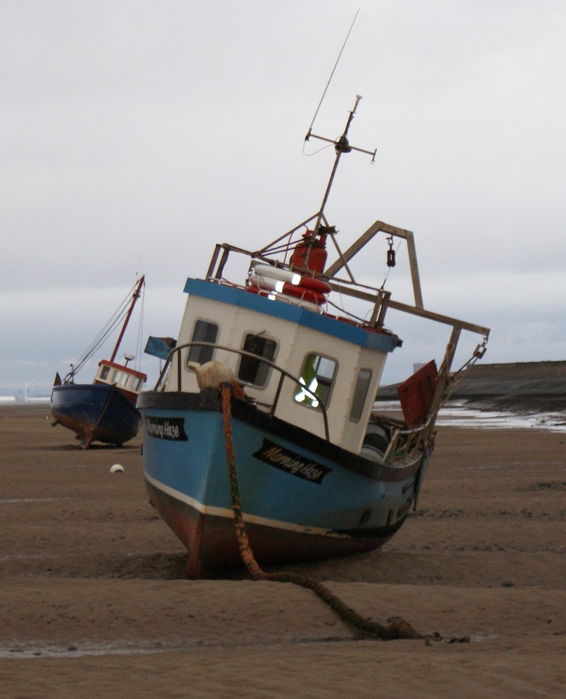 Stranded boat in Meols