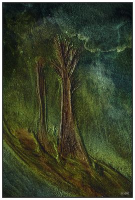 S(tr)andgallerie: Zwei Bäume trotzen dem Unwetter