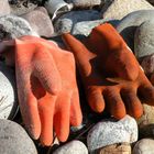 Strandgut ! Gummihandschuhe findet man häufig am Strand.