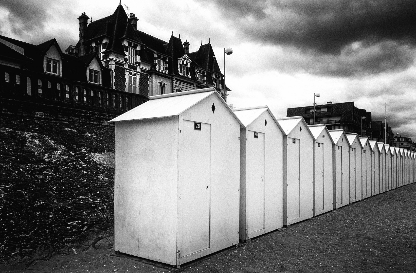 Strandkabinen in der Normandie 