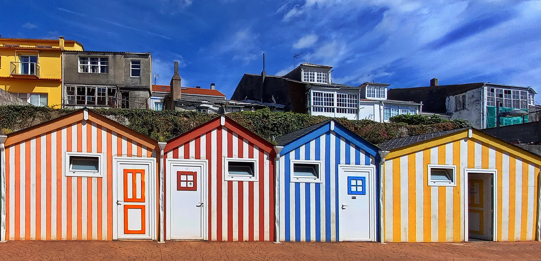 Strandkabinen in Ortigueira/Galizien