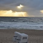 Strandkörbe am Abend