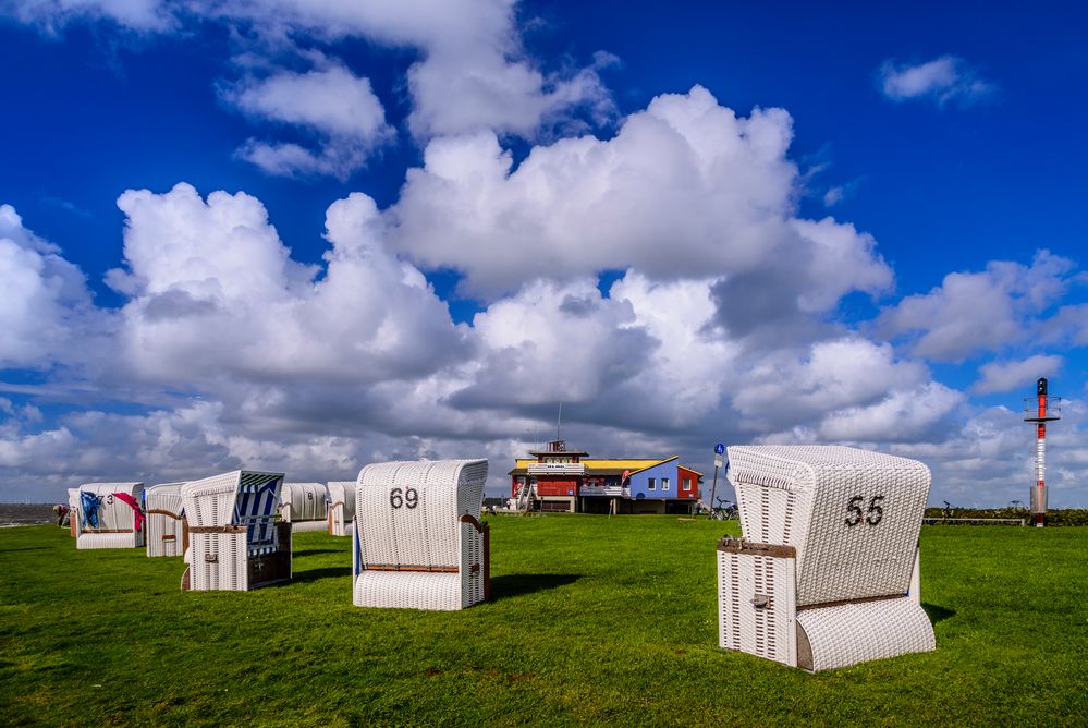 Strandkörbe am Dockkoog, Husum