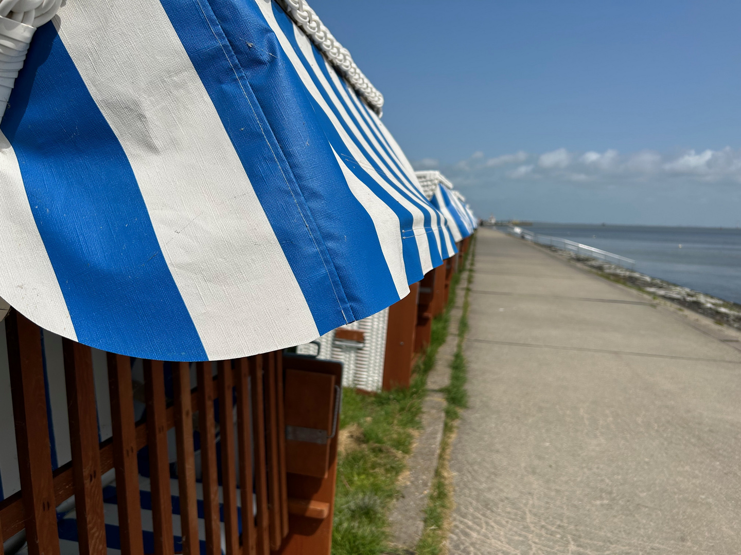 Strandkörbe an der Promenade in Wilhelmshafen