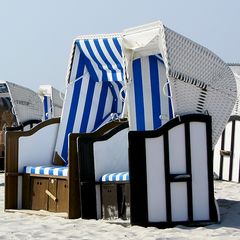 Strandkörbe blau Quadrat