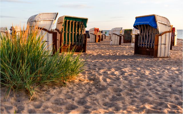 Strandkörbe im Morgenlicht