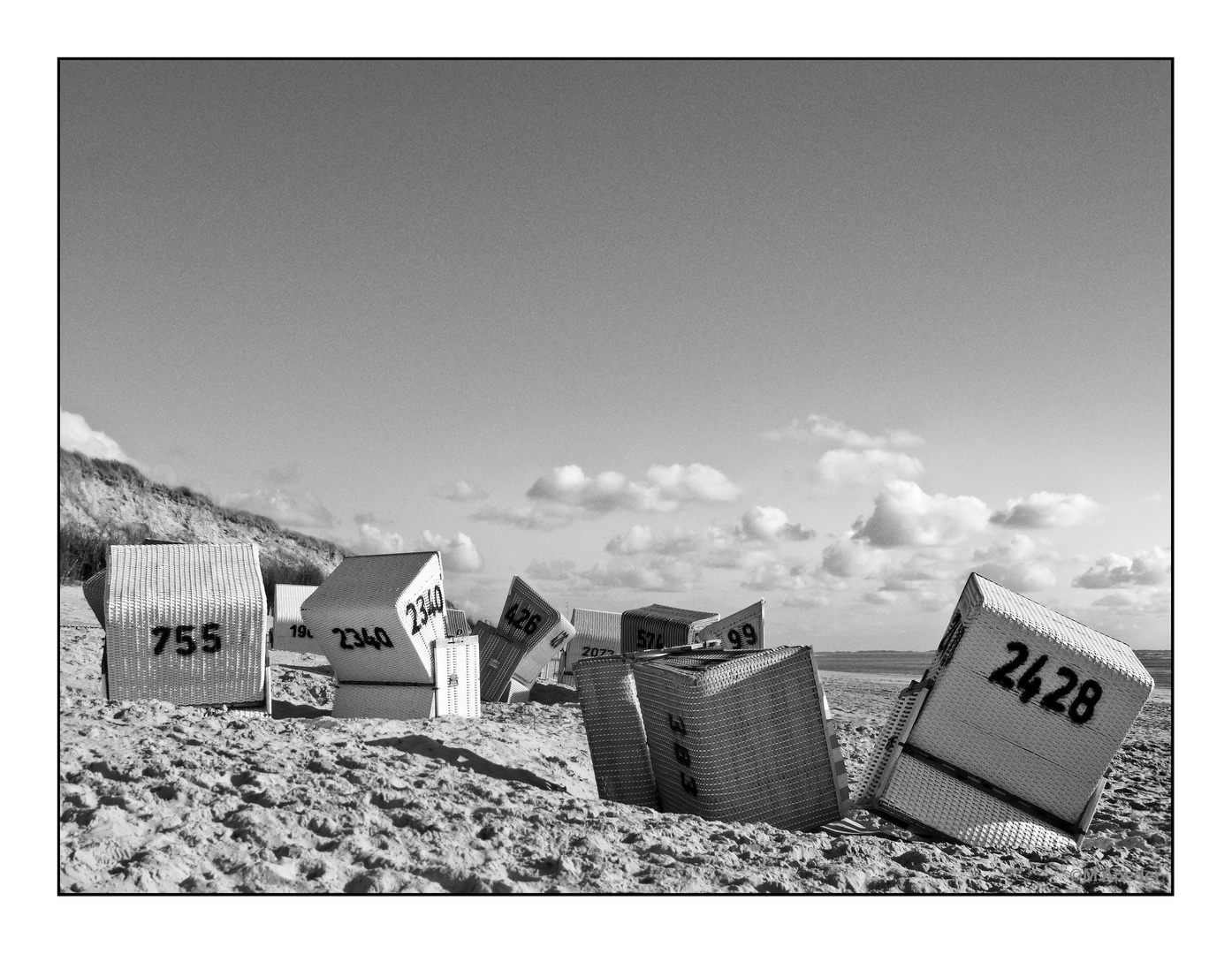 Strandkörbe und Zahlen, Langeoog