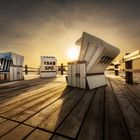 Strandkörbeim goldenen Abendlicht