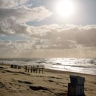 Strandkorb im Gegenlicht