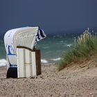 Strandkorb im Herbst